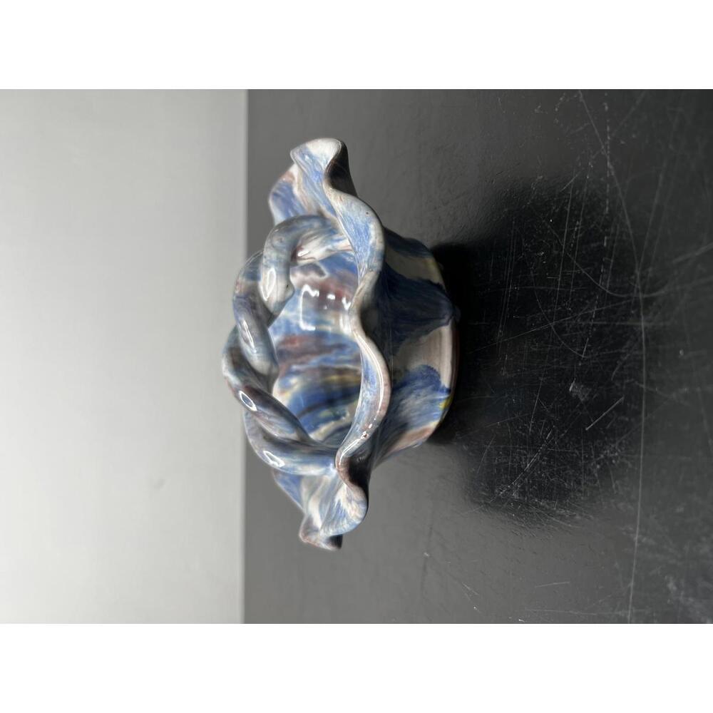 Colonial Williamsburg Hand-Made Vtg Slipware Pottery Basket